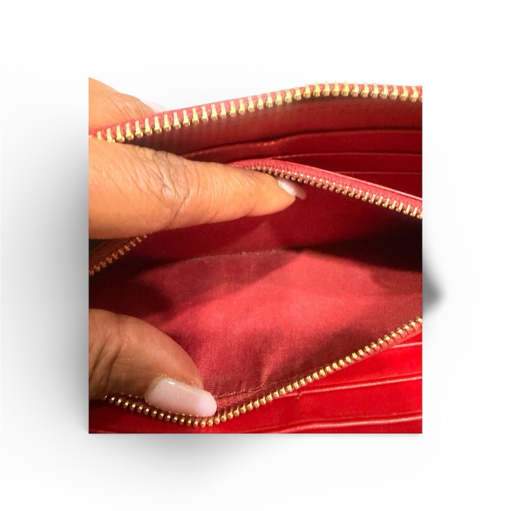 Prada Red Leather Women's Wallet with Box and Authenticity Card-EUC - Picture 8 of 13